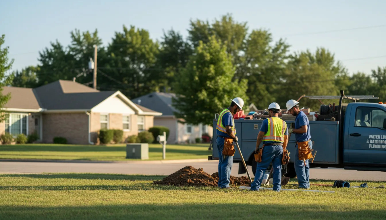 Residential water line and bathroom plumbing service in Pace, MS